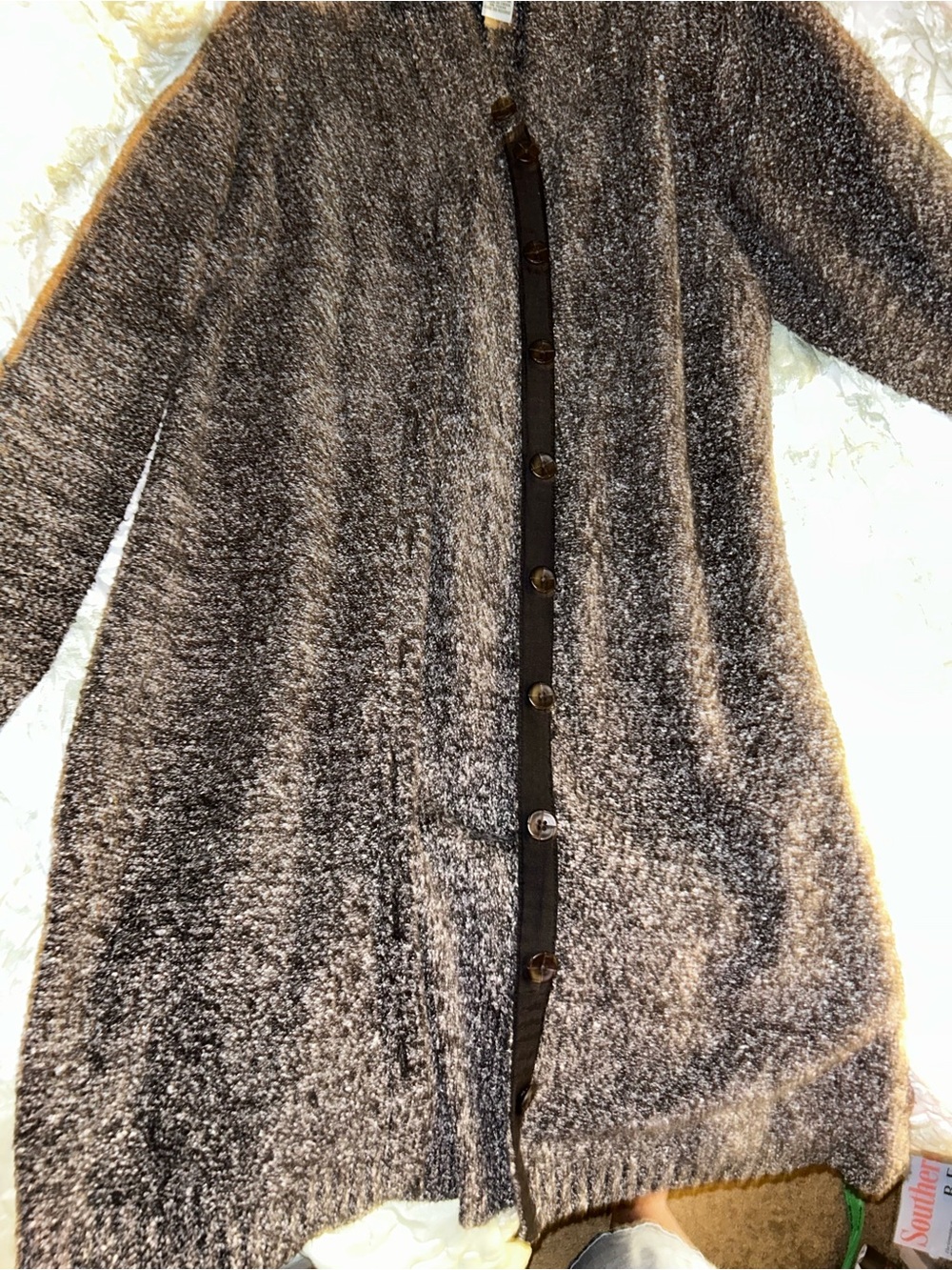 Preloved Orvis Marled Knit Button Cardigan